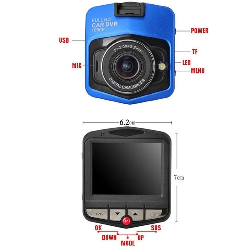 MINI DVR TELECAMERA VIDEOREGISTRATORE AUTO HD MONITOR LCD 2.4 VIDEO LED DASHCAM - 3