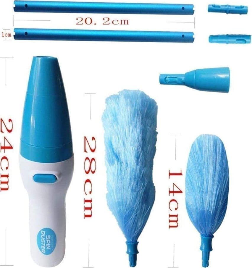 SPAZZOLA PIUMINO TOGLI POLVERE A BATTERIE ROTANTE 360 CON SETOLE ELETTROSTATICHE - 3