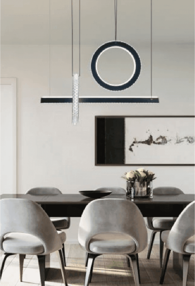 LAMPADARIO LED 80W A SOSPENSIONE LUCE 6500K 4000K EFFETTO CRISTALLO MODERNO LP-23 - 2