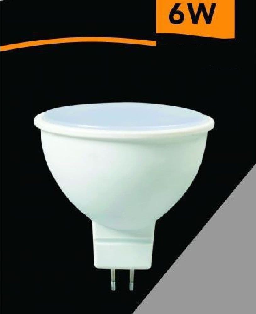 LAMPADINA LED MR16 6W 12V LUCE FREDDA 6500K CALDA 3000K NATURALE 4000K MR16-12V - 2