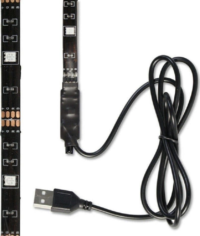 KIT TV STRISCIA STRIP LED USB RGB 5V PER RETROILLUMINAZIONE 2 MT 3 MT 5 MT - 4
