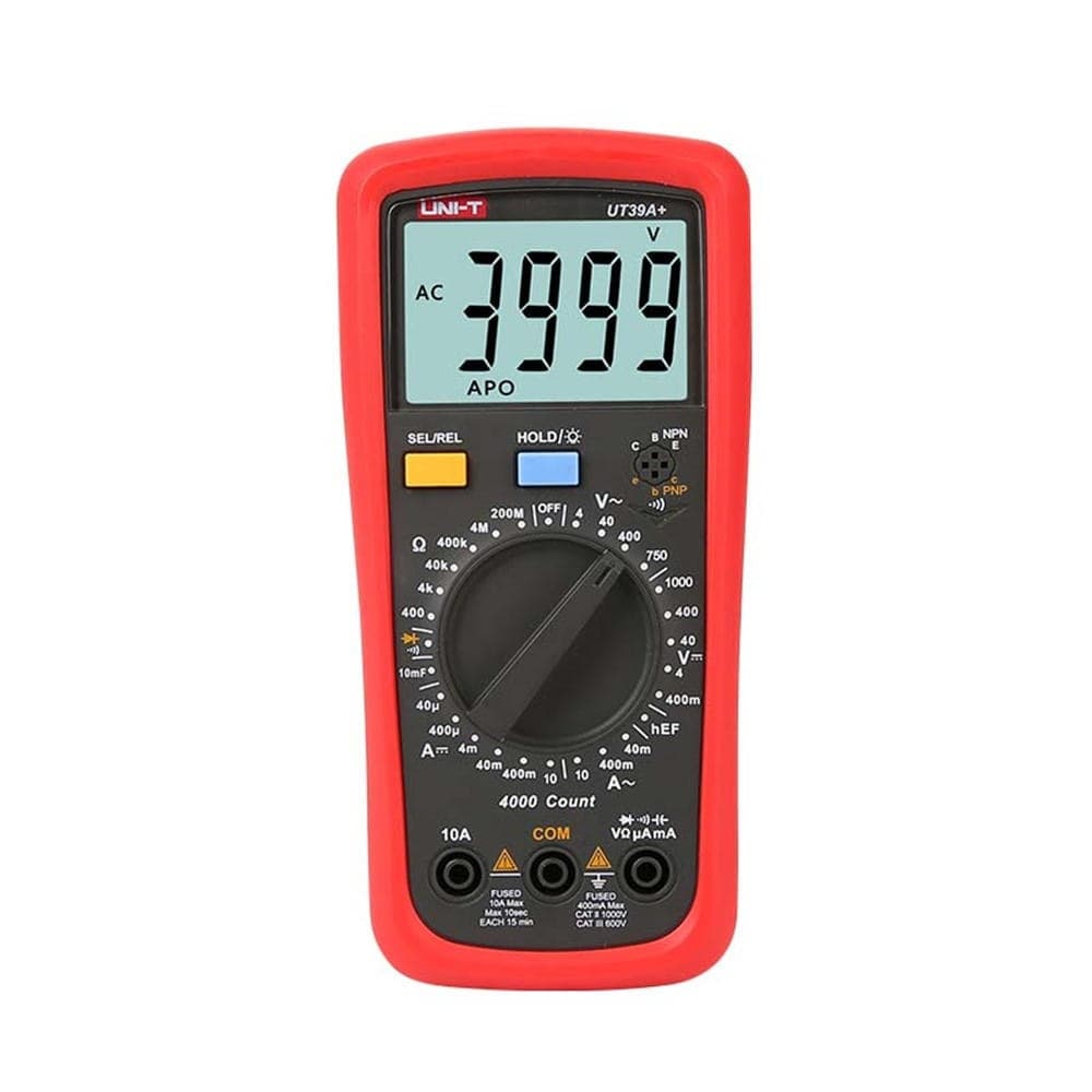 MULTIMETRO TESTER DIGITALE PROFESSIONALE VOLT AMPERE FARAD PUNTALI UT39A+ - 2
