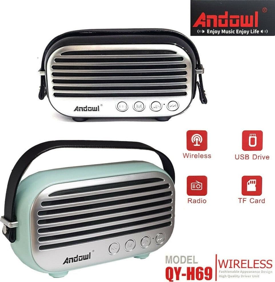CASSA SPEAKER WIRELESS PORTATILE RICARICABILE MICRO SD USB BLUETOOTH RADIO FM