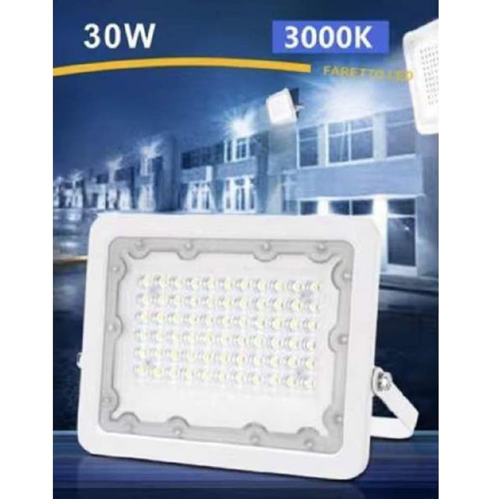 FARO LED 30W FARETTO ULTRA SLIM BIANCO ESTERNO LUCE FREDDA NATURALE CALDA FS30W-B - 6
