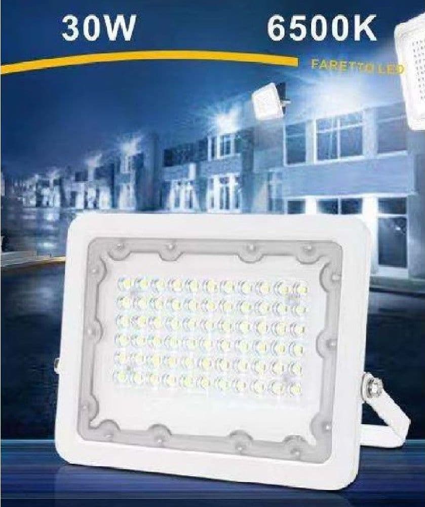 FARO LED 30W FARETTO ULTRA SLIM BIANCO ESTERNO LUCE FREDDA NATURALE CALDA FS30W-B - 3