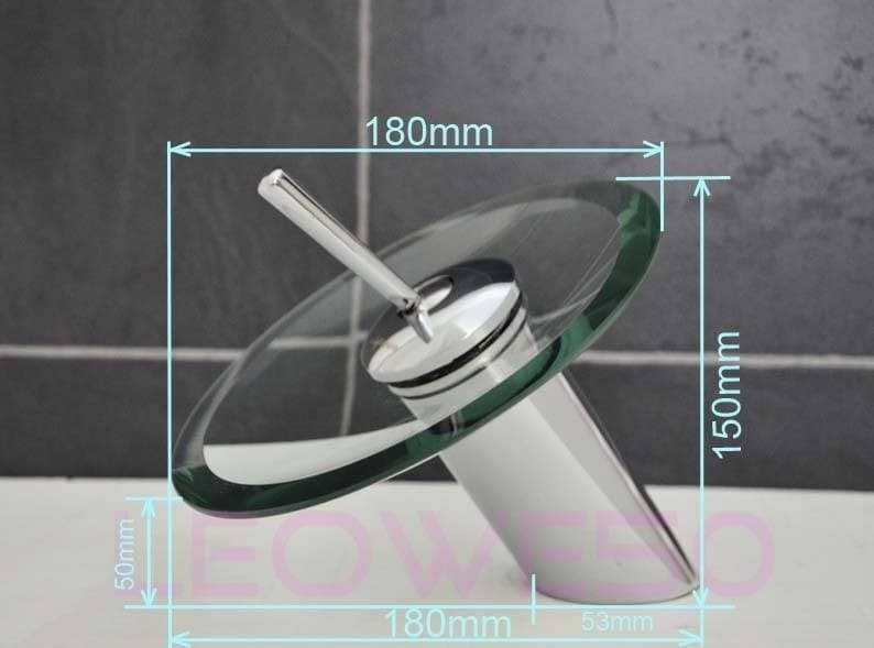 MISCELATORE RUBINETTO MONOCOMANDO CROMATO E IN VETRO A CASCATA - 4