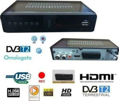 DECODER RICEVITORE DIGITALE TERRESTRE DVB-T TV SCART HDMI ANTENNA 1080P REG PVR - 4