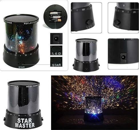 STAR MASTER LAMPADA PROIETTORE DI STELLE LED COLORI NOTTE EFFETTO CIELO STELLATO - 3