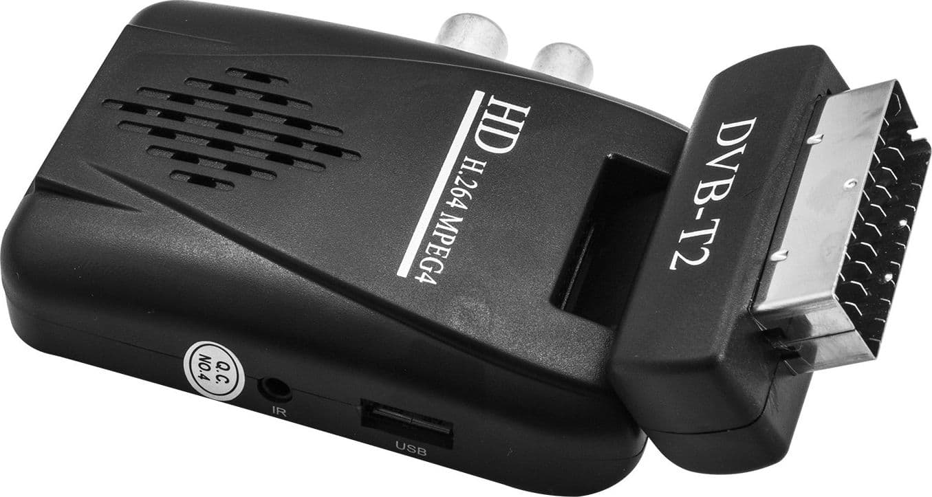 DECODER MINI DIGITALE TERRESTRE SCART DVB-T2 180° USB HDMI PRESA SCART HD - 2