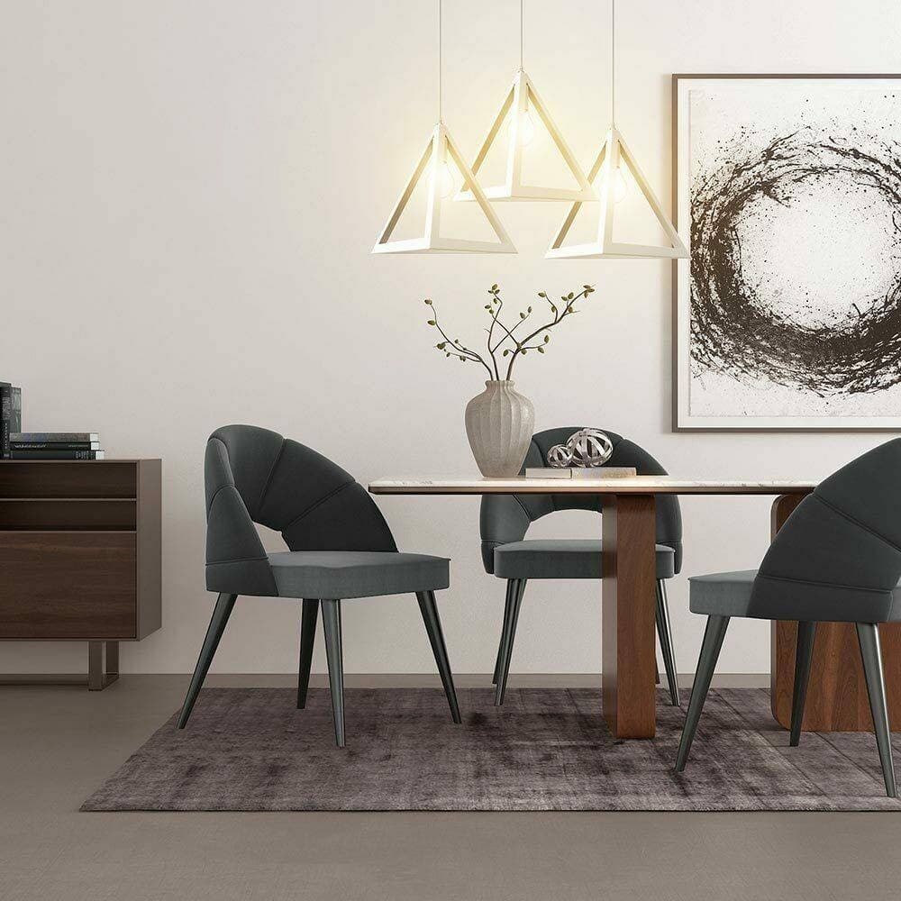 LAMPADARIO LAMPADA SOSPENSIONE PIRAMIDE 30CM DESIGN MODERNO PARALUME BIANCO - 2