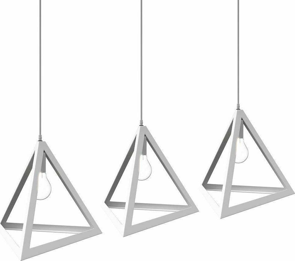 LAMPADARIO LAMPADA SOSPENSIONE PIRAMIDE 30CM DESIGN MODERNO PARALUME BIANCO - 3