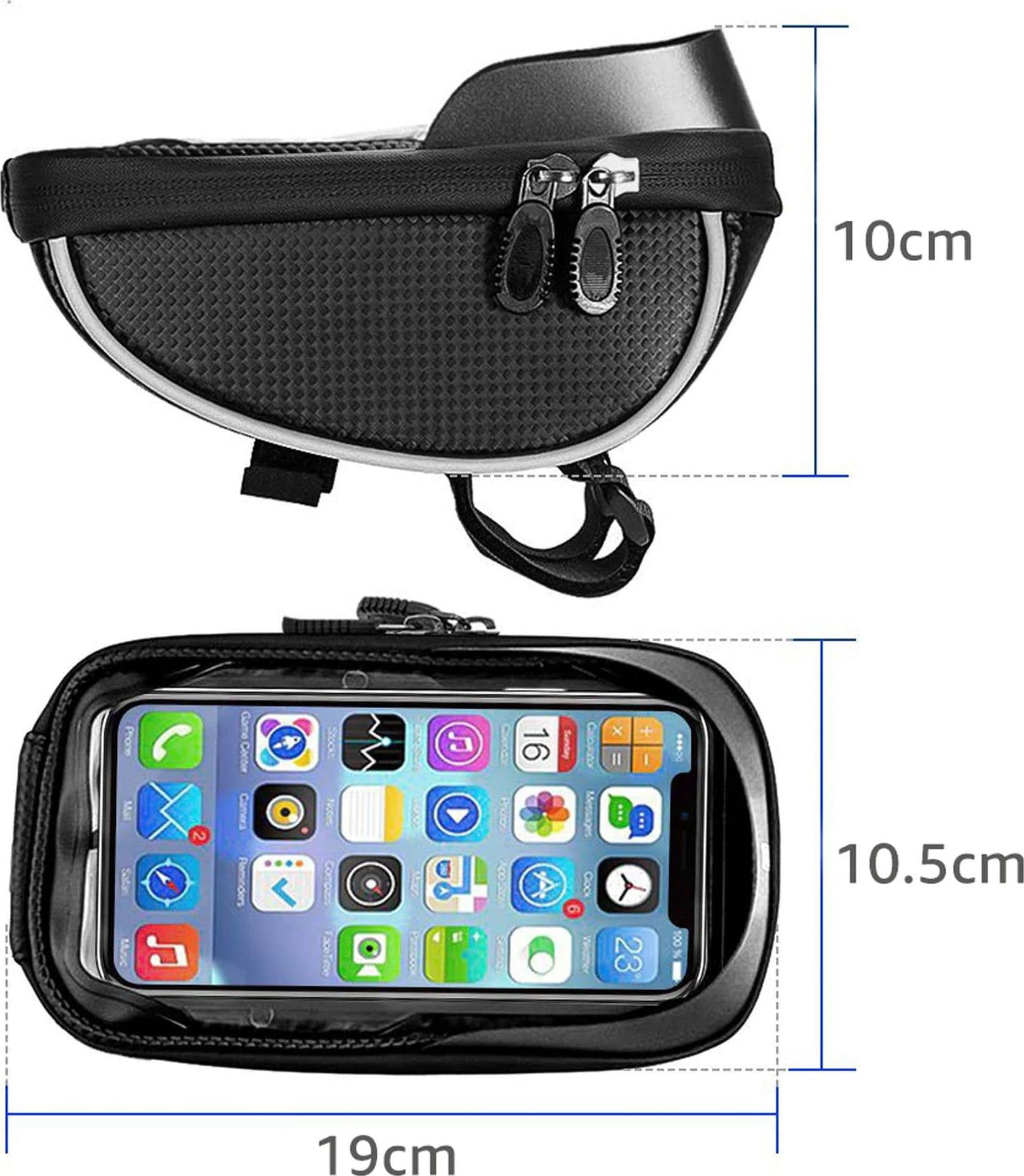 PORTA CELLULARE SMARTPHONE PER BICICLETTA SUPPORTO BORSA ASTUCCIO IMPERMEABILE - 7