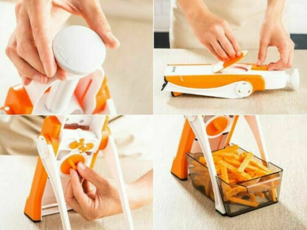 AFFETTATRICE MANUALE AFFETTA TAGLIA VERDURE MANDOLINA JULIENNE REGOLABILE - 2