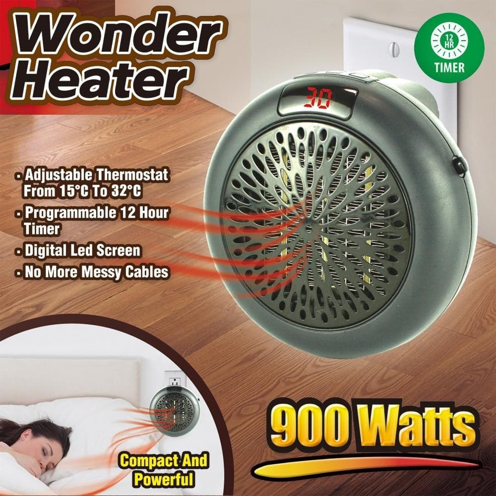 STUFA ELETTRICA PORTATILE 900W WONDER HEATER PORTATILE REGOLABILE DA 15° A 32°C - 2