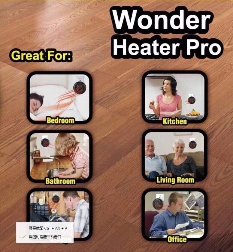 STUFA ELETTRICA PORTATILE 900W WONDER HEATER PORTATILE REGOLABILE DA 15° A 32°C - 3