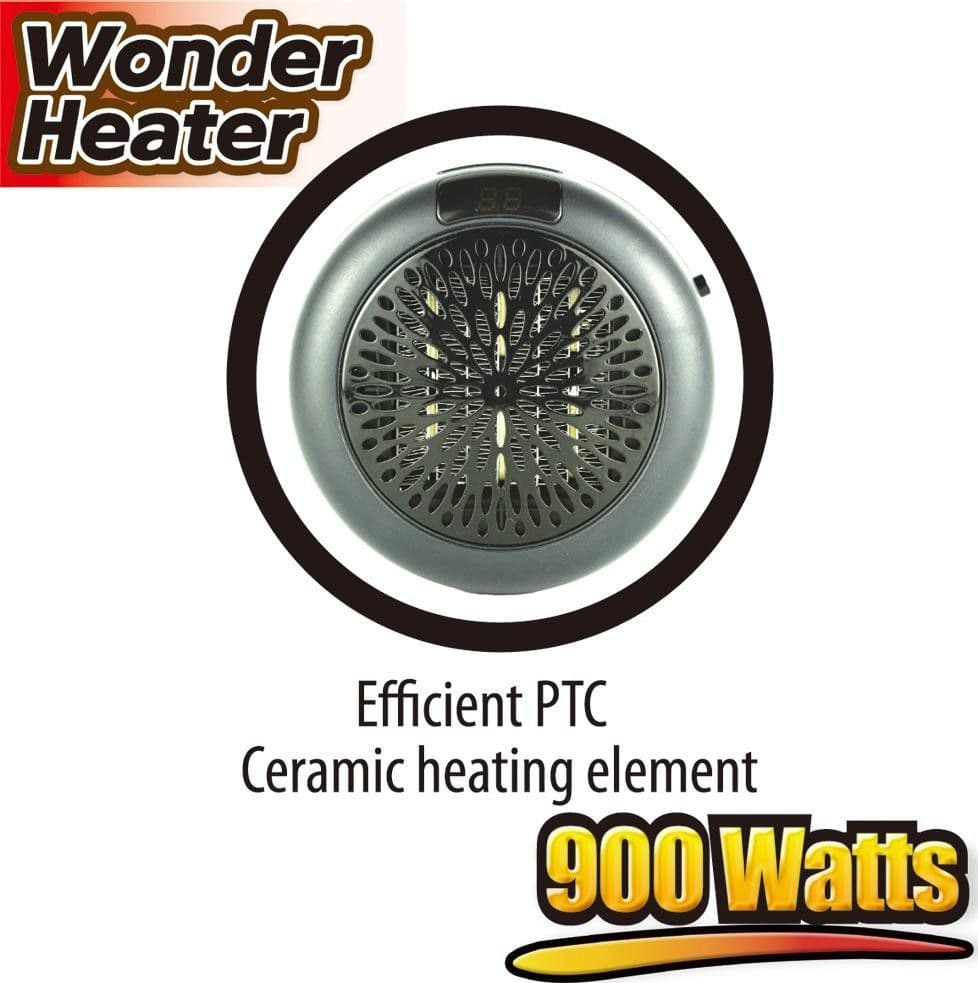 STUFA ELETTRICA PORTATILE 900W WONDER HEATER PORTATILE REGOLABILE DA 15° A 32°C - 6