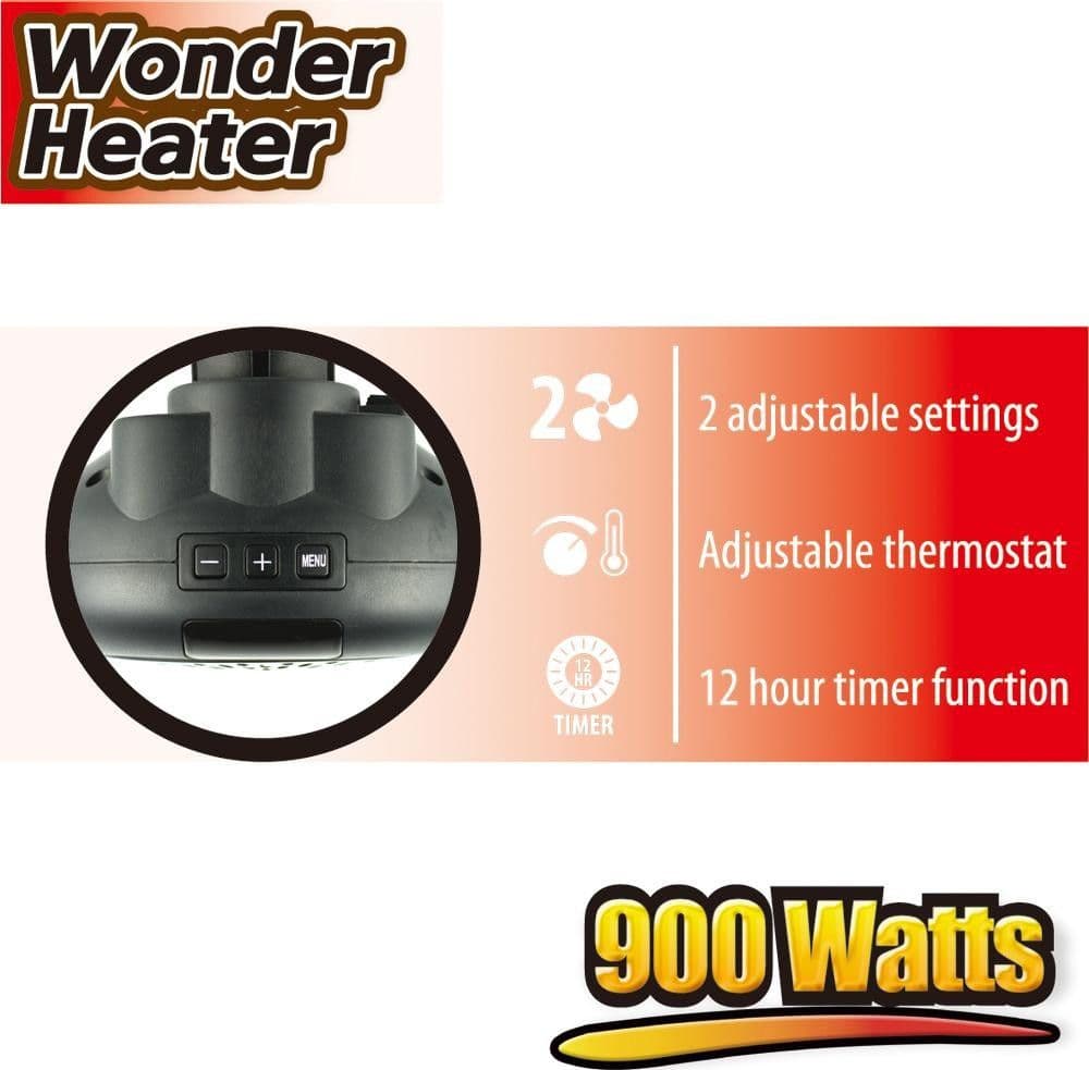 STUFA ELETTRICA PORTATILE 900W WONDER HEATER PORTATILE REGOLABILE DA 15° A 32°C - 7