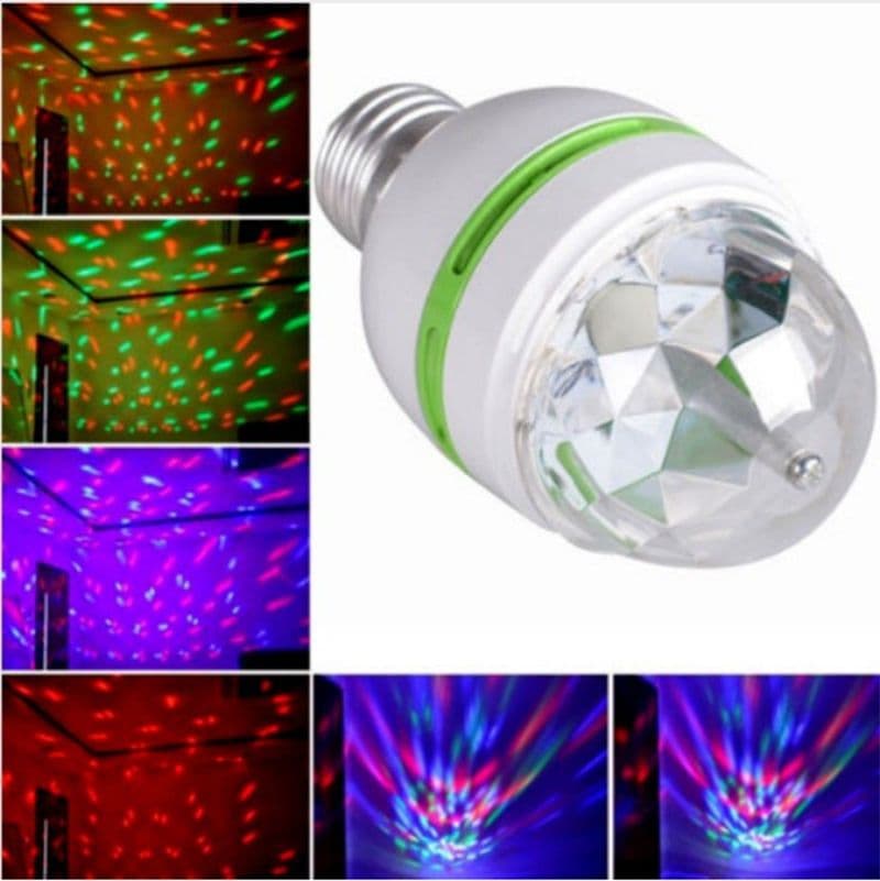 LAMPADINA LED RGB MULTICOLOR ATTACCO E27 LUCE LED COLORA ROTANTE 3WATT 3W - 2