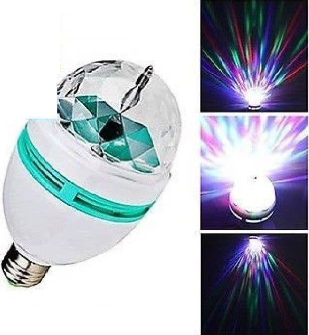LAMPADINA LED RGB MULTICOLOR ATTACCO E27 LUCE LED COLORA ROTANTE 3WATT 3W - 3