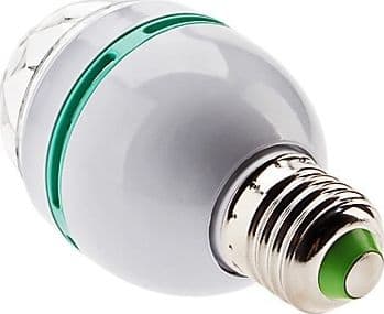 LAMPADINA LED RGB MULTICOLOR ATTACCO E27 LUCE LED COLORA ROTANTE 3WATT 3W - 5