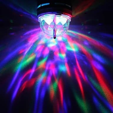 LAMPADINA LED RGB MULTICOLOR ATTACCO E27 LUCE LED COLORA ROTANTE 3WATT 3W - 6
