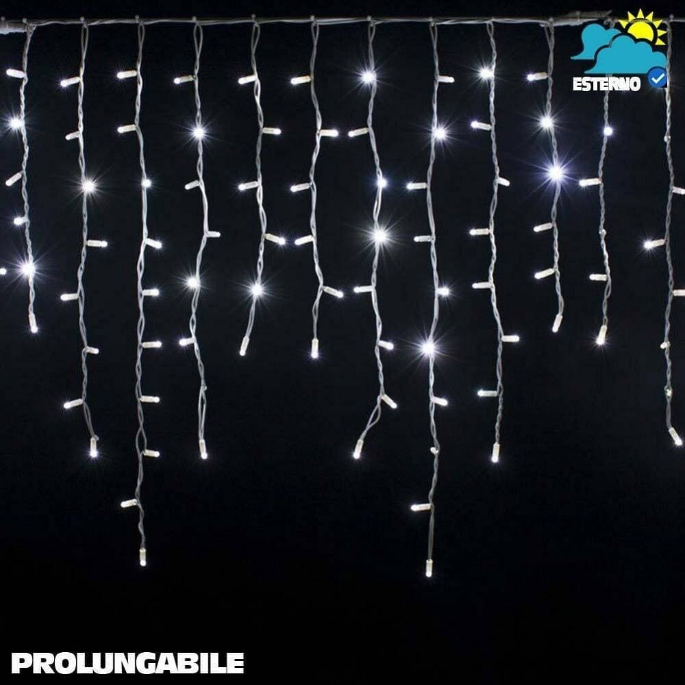 TENDA CASCATA LUMINOSA BIANCO FREDDO 250 X 75 CM PROLUNGABILE FINO A 50MT 126LED - 2