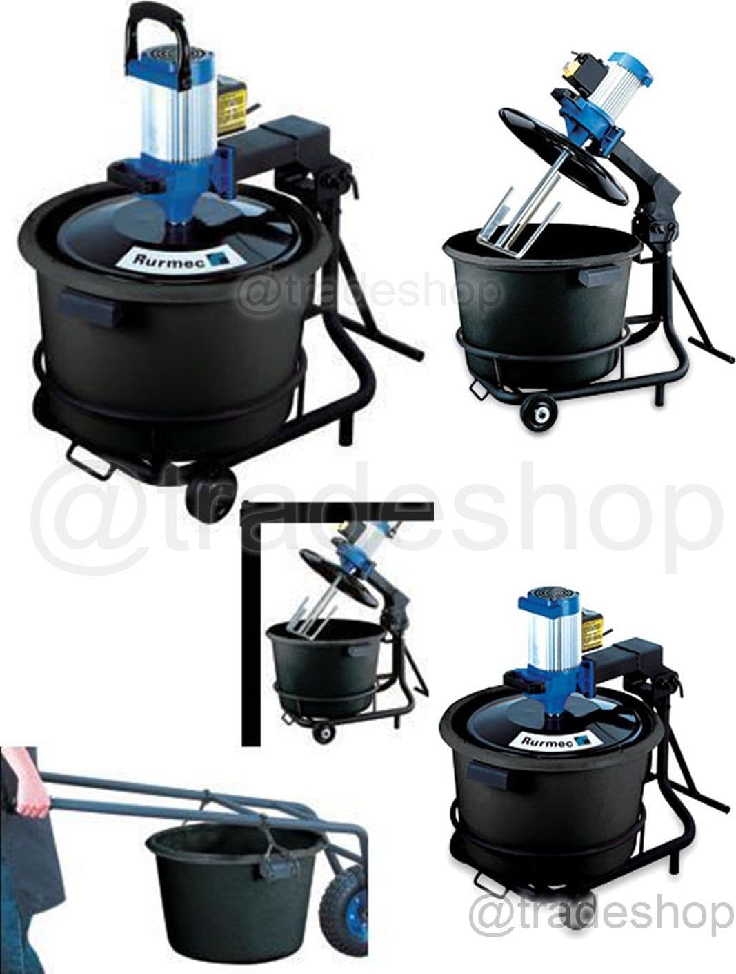 MISCELATORE RURMEC S-MIX 50 MESCOLATORE A TERRA PER COLLE E MALTE CON SECCHIO - 2