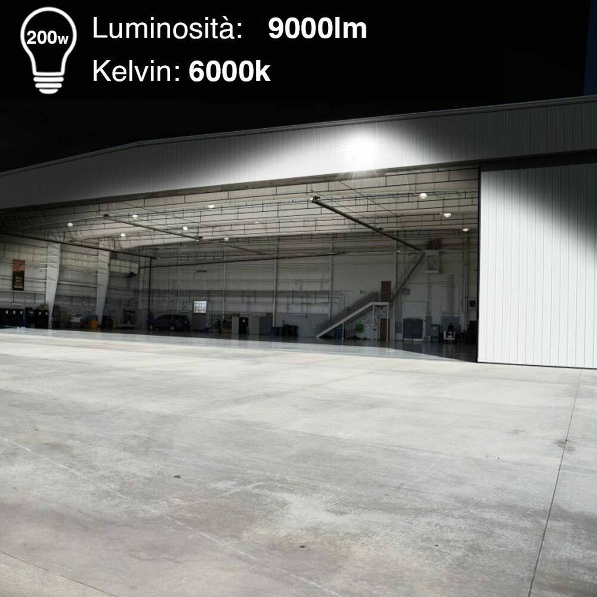 FARO LED 200W LUCE ALTA LUMINOSITA FARETTO PROIETTORE ESTERNO SLIM BIANCO FREDDO - 3