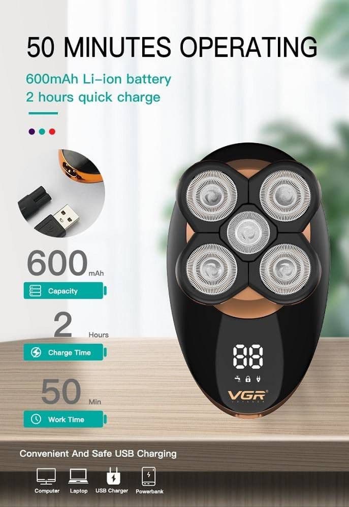 VGR V-316 Rasoio Professionale Rotary Shaver 5in1 Barber Regolabarba LCD - 12
