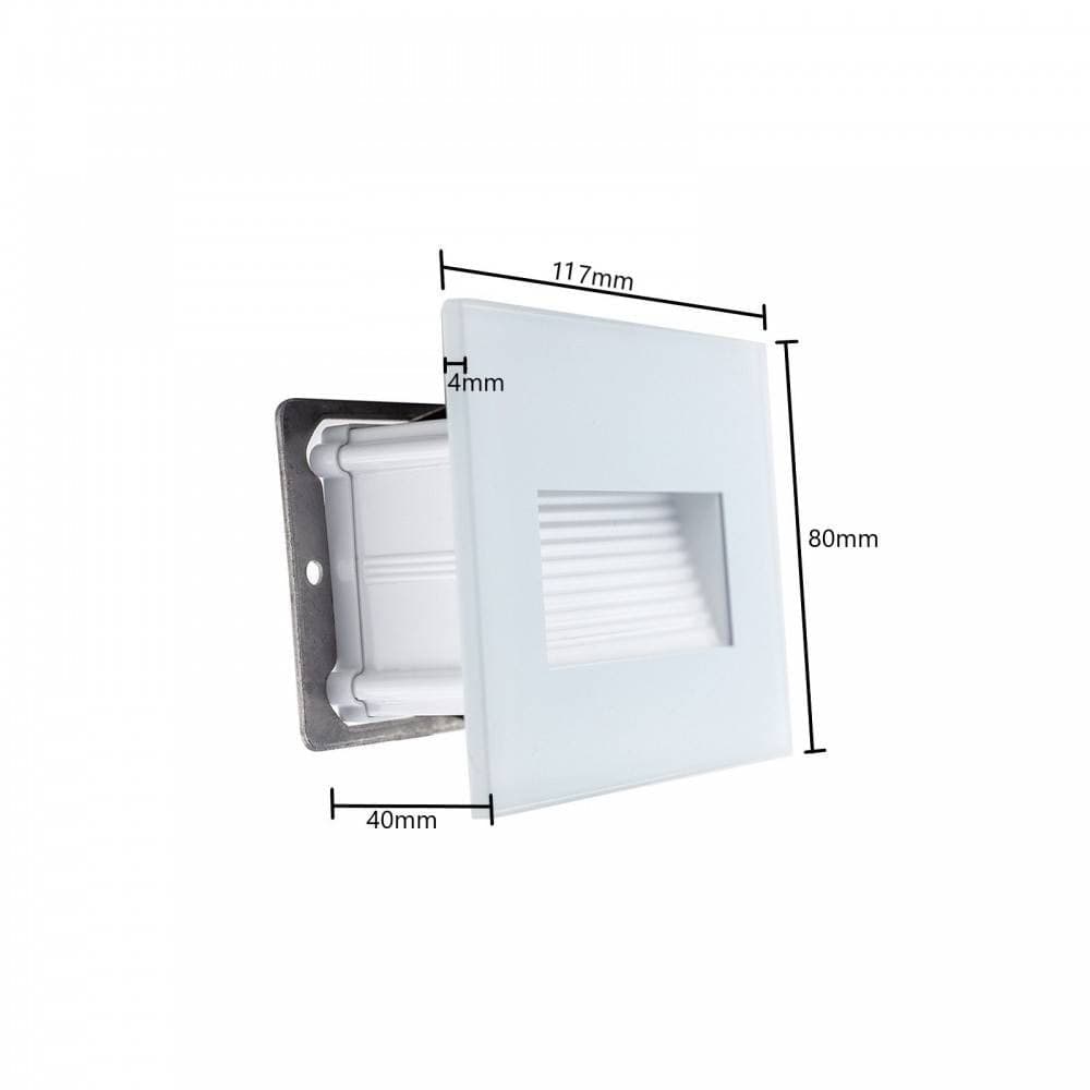 SEGNAPASSO LED 4W INCASSO PER SCATOLA 503 3000K 4000K IP65 CORNICE IN VETRO - 4