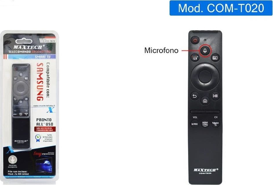 TELECOMANDO COMPATIBILE SAMSUNG SMART TV TASTI SERIE TV PRIME VIDEO MICROFONO - 2