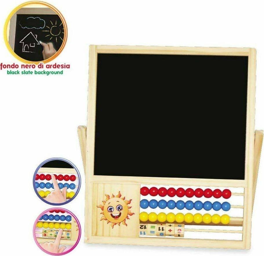 LAVAGNA GIOCATTOLO PER BAMBINI 2 FACCE CON PALLOTTOLIERE E LETTERE MAGNETICHE - 2