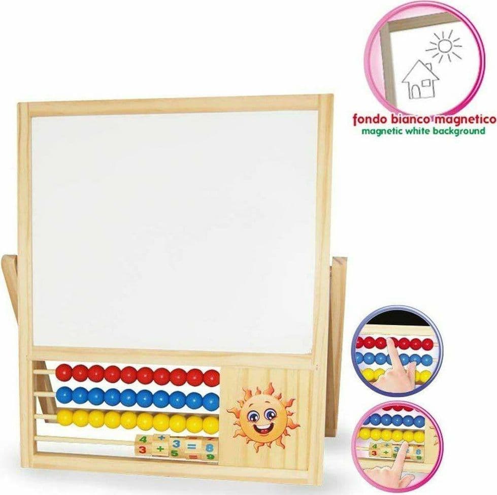 LAVAGNA GIOCATTOLO PER BAMBINI 2 FACCE CON PALLOTTOLIERE E LETTERE MAGNETICHE - 3