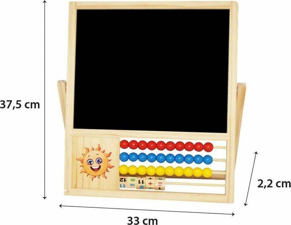 LAVAGNA GIOCATTOLO PER BAMBINI 2 FACCE CON PALLOTTOLIERE E LETTERE MAGNETICHE - 4