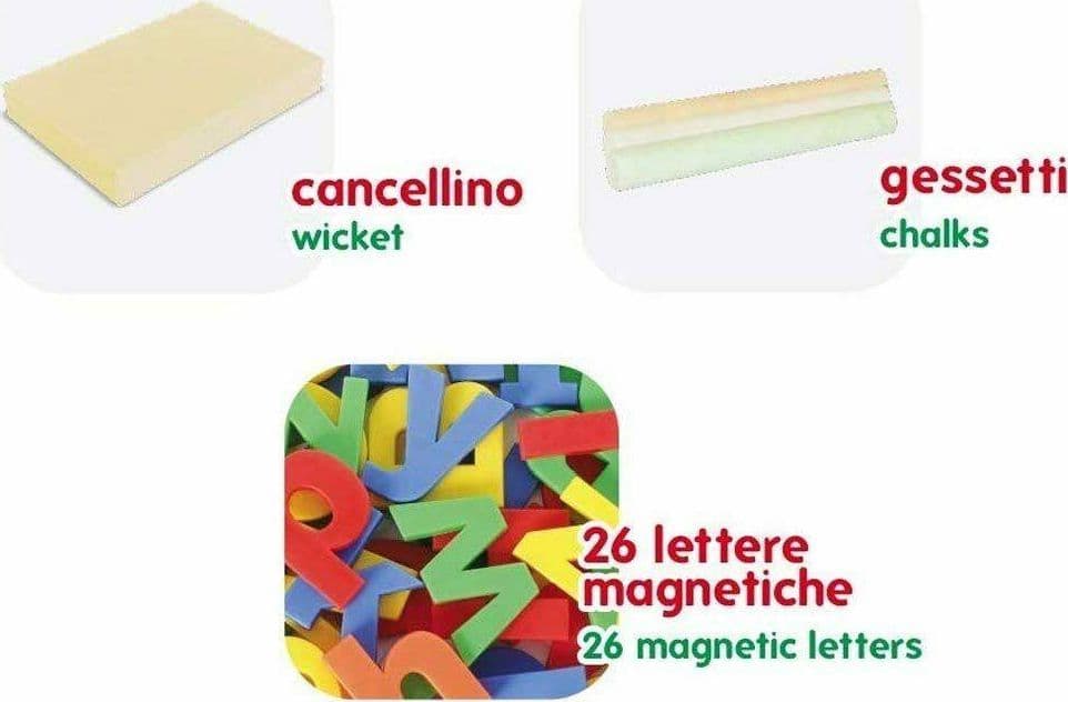 LAVAGNA GIOCATTOLO PER BAMBINI 2 FACCE CON PALLOTTOLIERE E LETTERE MAGNETICHE - 5