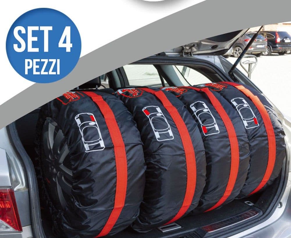SET 4PZ BORSA CUSTODIA PROTEZIONE PNEUMATICI AUTO COVER STORAGE GOMME RUOTE 65CM - 2