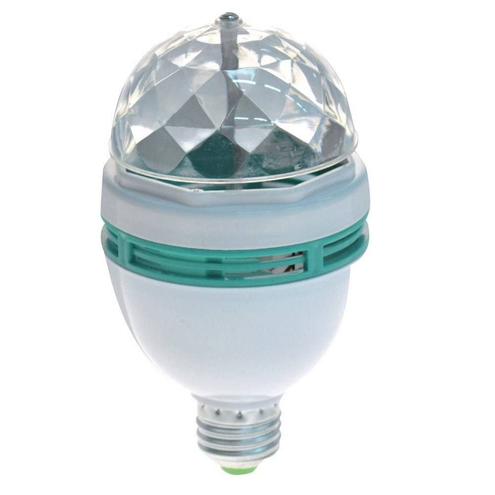 LAMPADA LAMPADINA ROTANTE RGB E27 EFFETTI LUCE LED LUCI DISCOTECA NATALE FESTE - 2