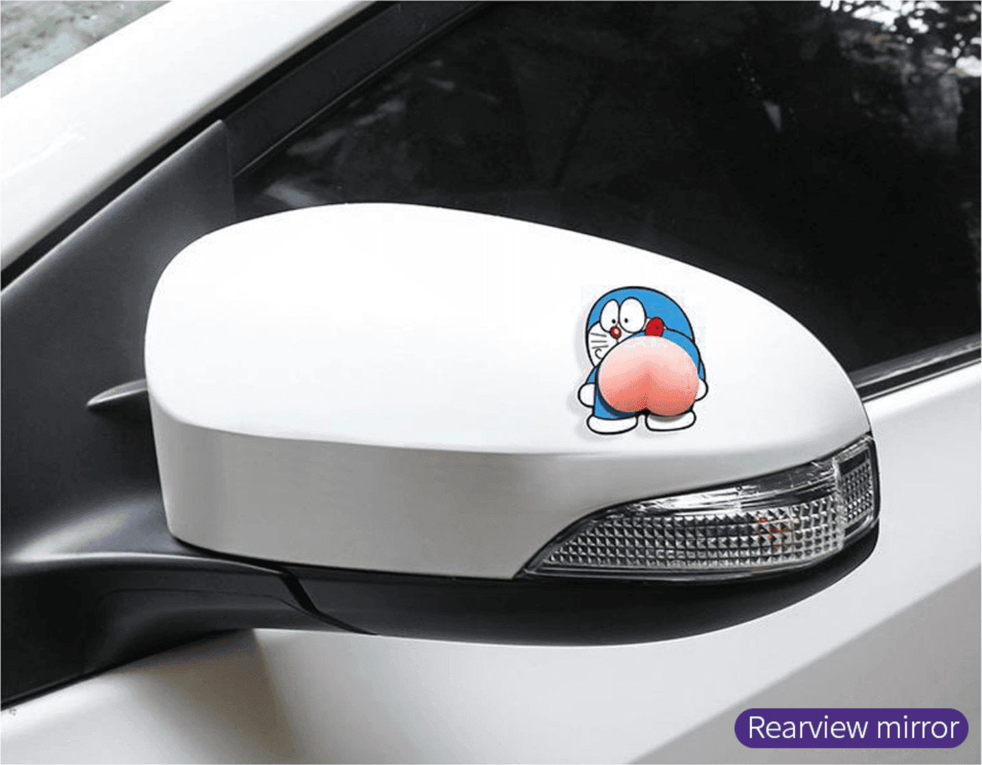 4 PARACOLPI IN SILICONE STICKERS ADESIVI PER AUTO SPECCHIETTI A FORMA DI CULO - 4