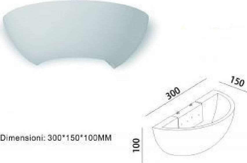 APPLIQUE IN GESSO DA PARETE DOPPIA EMISSIONE LUCE LAMPADA ATTACCO 1XR7S GS-E72 - 2