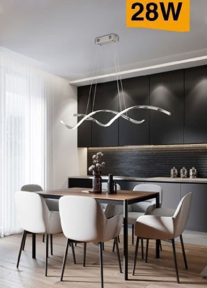 LAMPADARIO SOFFITTO LED MODERNO ONDE INTRECCIATE 28W LUCE 6500K 4000K 3000K B56A - 2