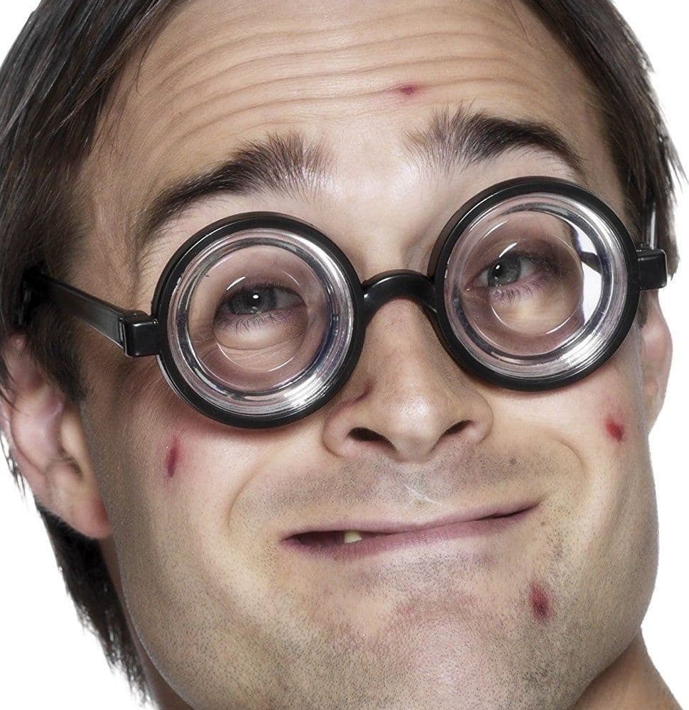 OCCHIALI DA NERD ROTONDI SECCHIONE ACCESSORI CARNEVALE FESTA HALLOWEEN