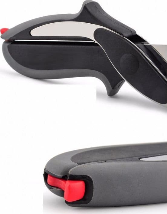 FORBICI COLTELLO E TAGLIERE DA CUCINA CLEVER CUTTER 2 IN 1 AFFETTA VERDURE CARNE - 5