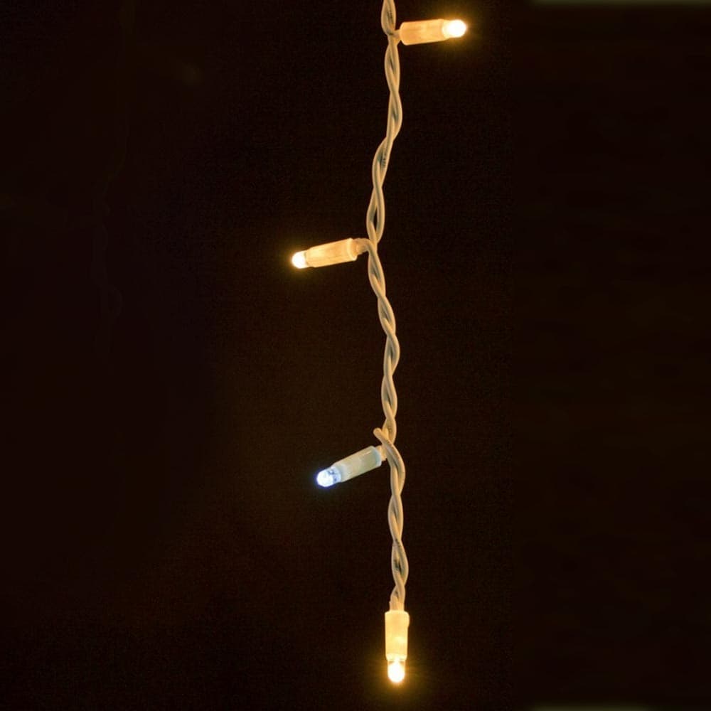 CATENA LUMINOSA NATALIZIA 120LED BIANCO CALDO CON FLASH 9MT ESTERNO PROLUNGABILE - 2