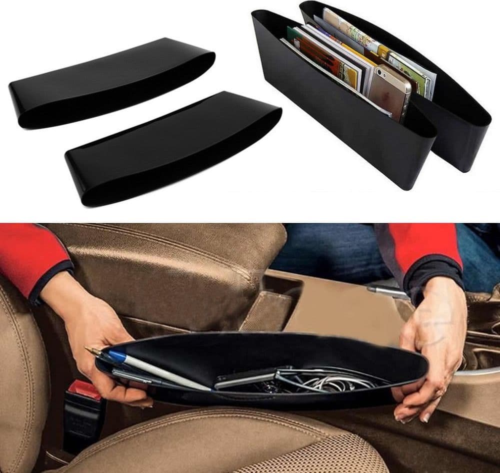 2X CONTENITORE ORGANIZER PORTAOGGETTI LATERALE PER SEDILI SVUOTA TASCHE DA AUTO - 2