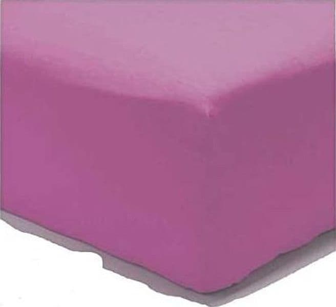 Lenzuolo di sotto Letto Singolo 1 Piazza Cotone con Angoli ED Elastico Tinta Unita Vari Colori – Ciclamino – La Bottega Del