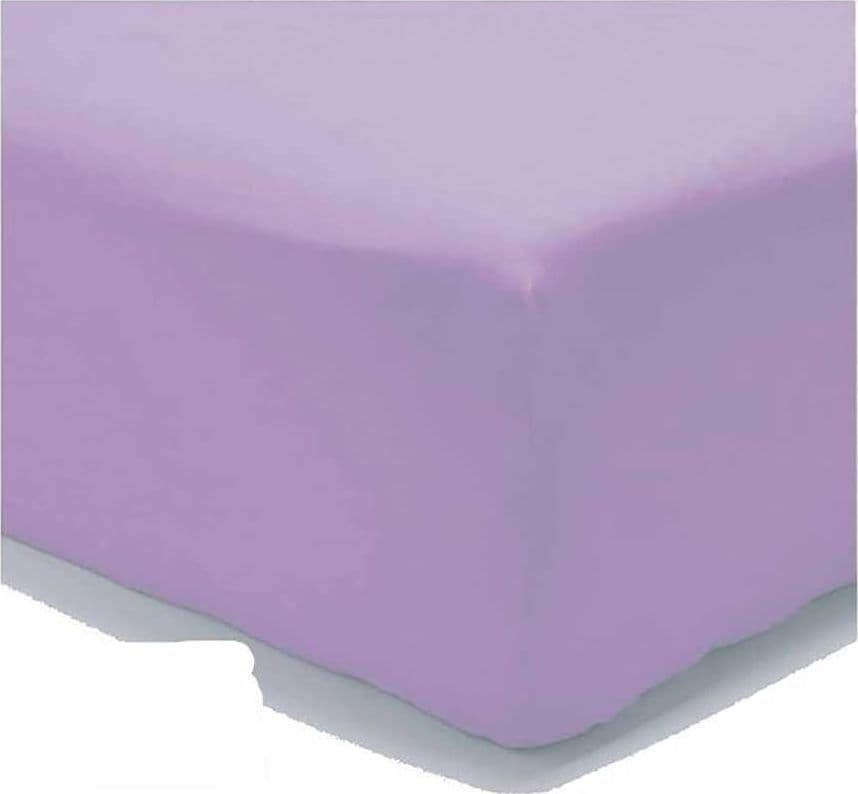 Lenzuolo di sotto Letto Singolo 1 Piazza Cotone con Angoli ED Elastico Tinta Unita Vari Colori – Lilla – La Bottega Del