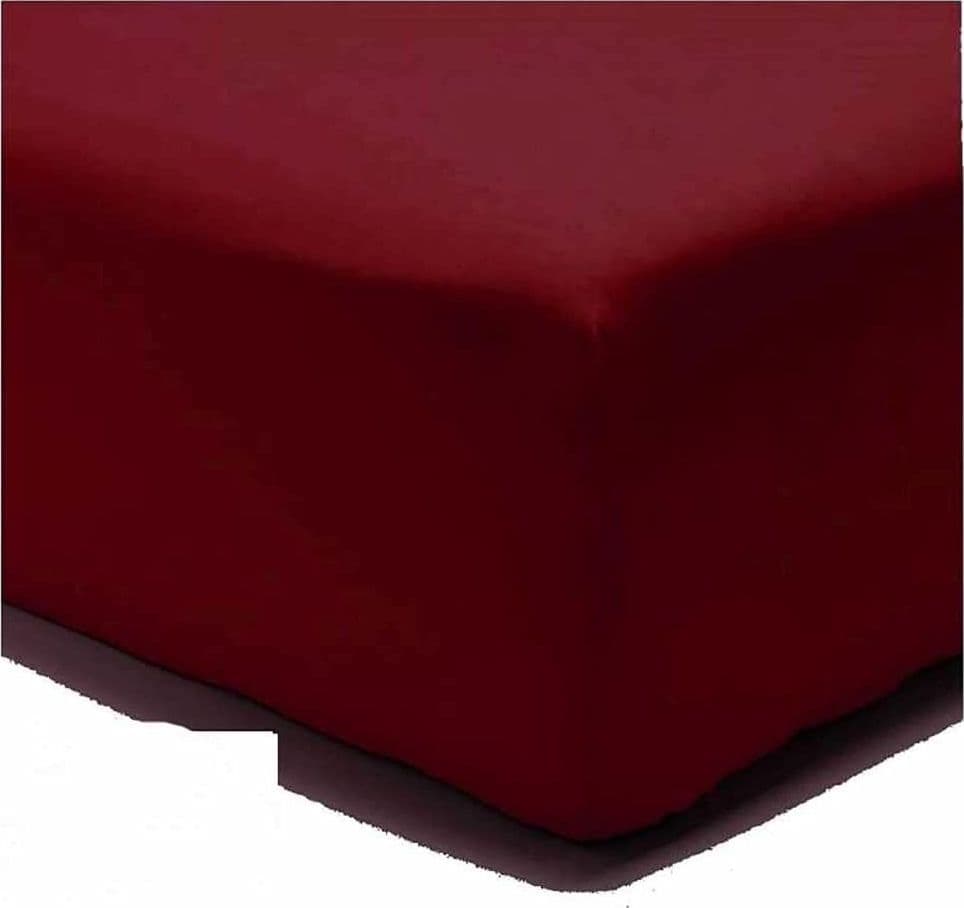 Lenzuolo di sotto Letto Singolo 1 Piazza Cotone con Angoli ED Elastico Tinta Unita Vari Colori – Bordeaux – La Bottega Del