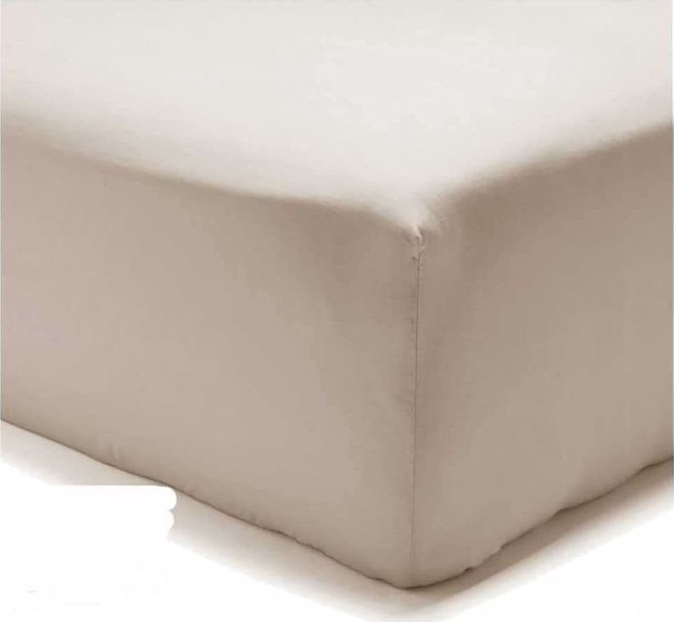 Lenzuolo di sotto Letto Singolo 1 Piazza Cotone con Angoli ED Elastico Tinta Unita Vari Colori – Tortora – La Bottega Del