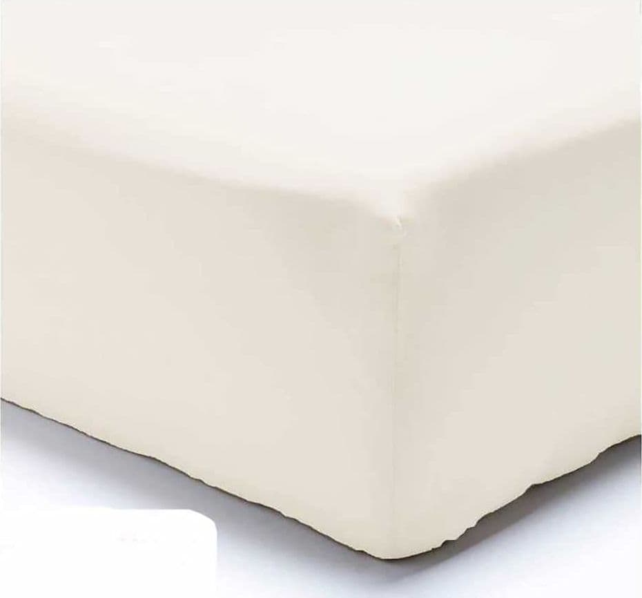 Lenzuolo di sotto Letto Singolo 1 Piazza Cotone con Angoli ED Elastico Tinta Unita Vari Colori – Bianco – La Bottega Del