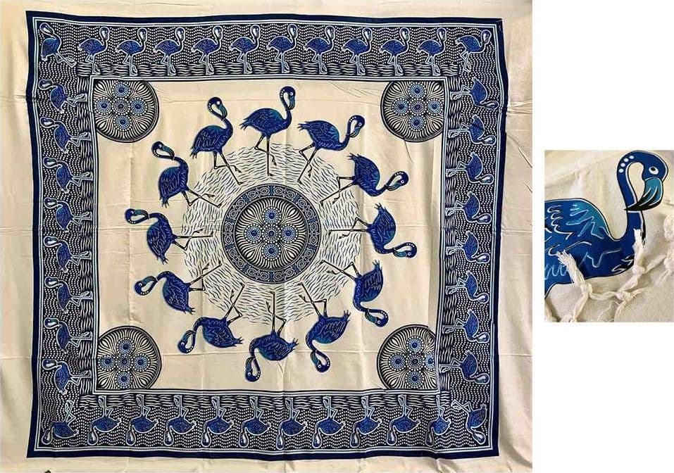 COPRITUTTO Telo ARREDO Cotone Misura 210x240 Fantasia Grande Fenicottero Vari Colori – Blu Royal – La Bottega Del Risparmio